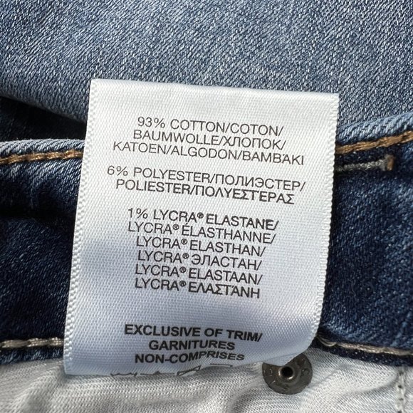 Silver Jeans Women's 27 Kenni Crop Blue Fade Stretch Step Frayed Hem Denim Pants - Picture 8 of 16